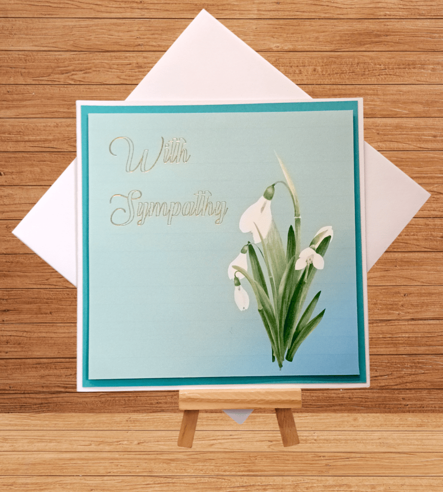 Delicate printed snowdrop With Sympathy card