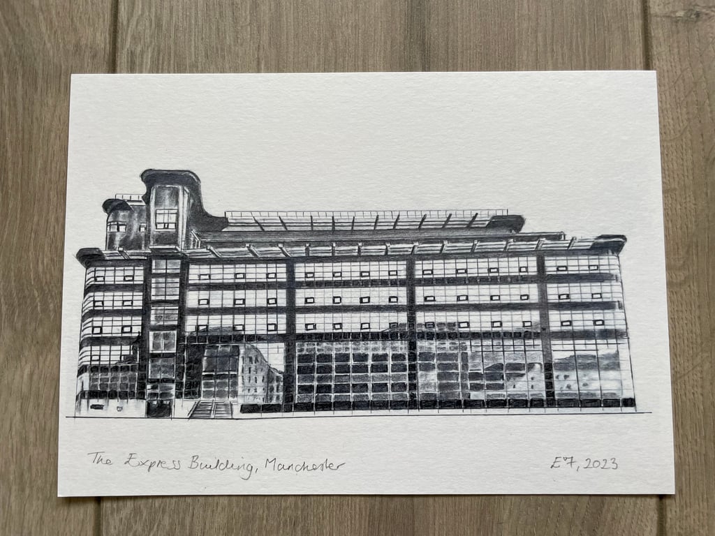 Express Building Manchester Art Print - Art Deco Architecture - Original Art