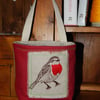 Robin -Screen printed fabric basket 