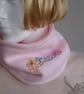 Pink Fleece Neck Warmer Double Thickness With Embroidered Teddies  (R140) - Image 4