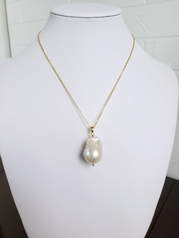 Pearl Necklace Large Baroque Pearl Necklace Bridesmaid Wedding Gift For Her