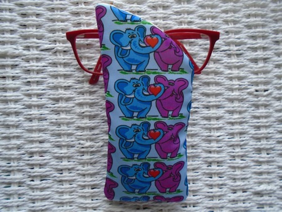 Love Elephants Glasses Case Lined & Padded Each One Unique.