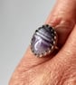 Sterling Silver Adjustable Ring Chevron Amethyst Oval Gemstone Jewellery Gift - Image 5