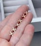 Handmade 9ct yellow, white or rose gold cross kiss stud earrings - Image 4