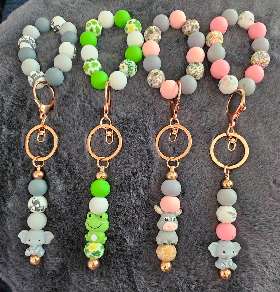 Rose gold Silicone Beaded Wristlets 