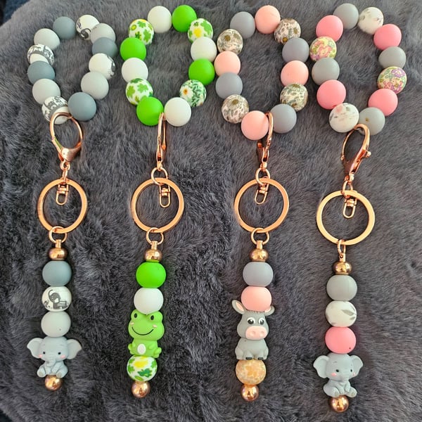 Rose gold Silicone Beaded Wristlets 
