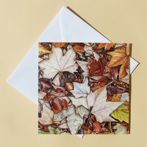 Greetings Card - Blank - Fallen Leaves No.2