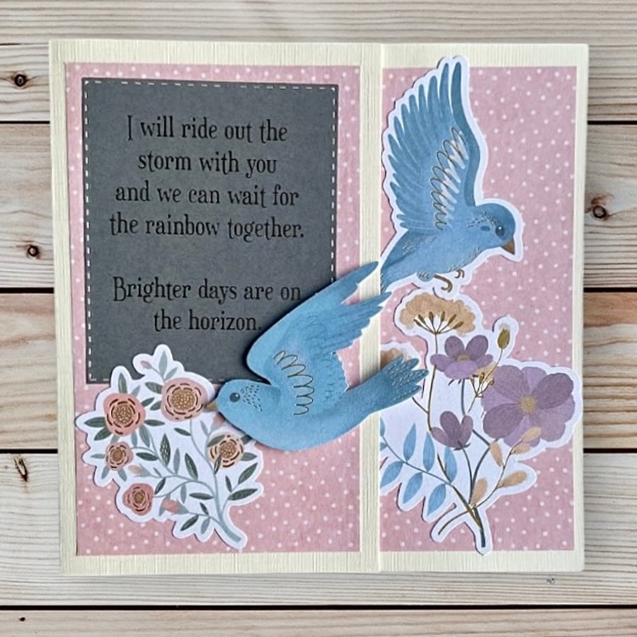 Card. Decoupage card with a positive message.