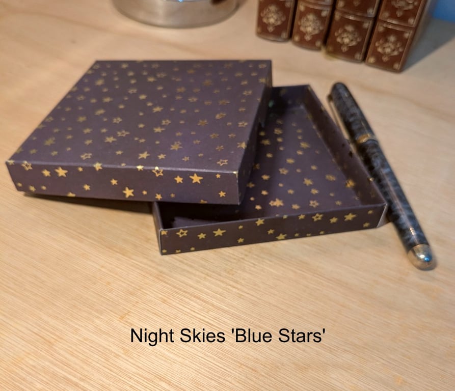 A handmade, ultra-thin gift box - Night Skies 'Blue Stars'