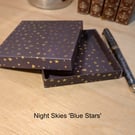 A handmade, ultra-thin gift box - Night Skies 'Blue Stars'