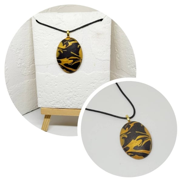 Polymer clay pendant - handmade necklace - unique statement jewellery