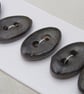 5 Small Oval Obsidian Ceramic Buttons - Image 2