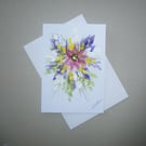 hand painted floral blank card ( ref FA 21 A4 )