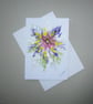 hand painted floral blank card ( ref FA 21 A4 )