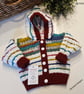 Baby  Hand Knitted Textured Hoodie Jacket 3 - 9  months size - Image 5