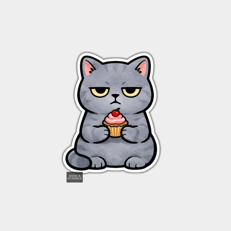 Funny Snarky Vinyl Sticker For Adults - Grumpy Cat