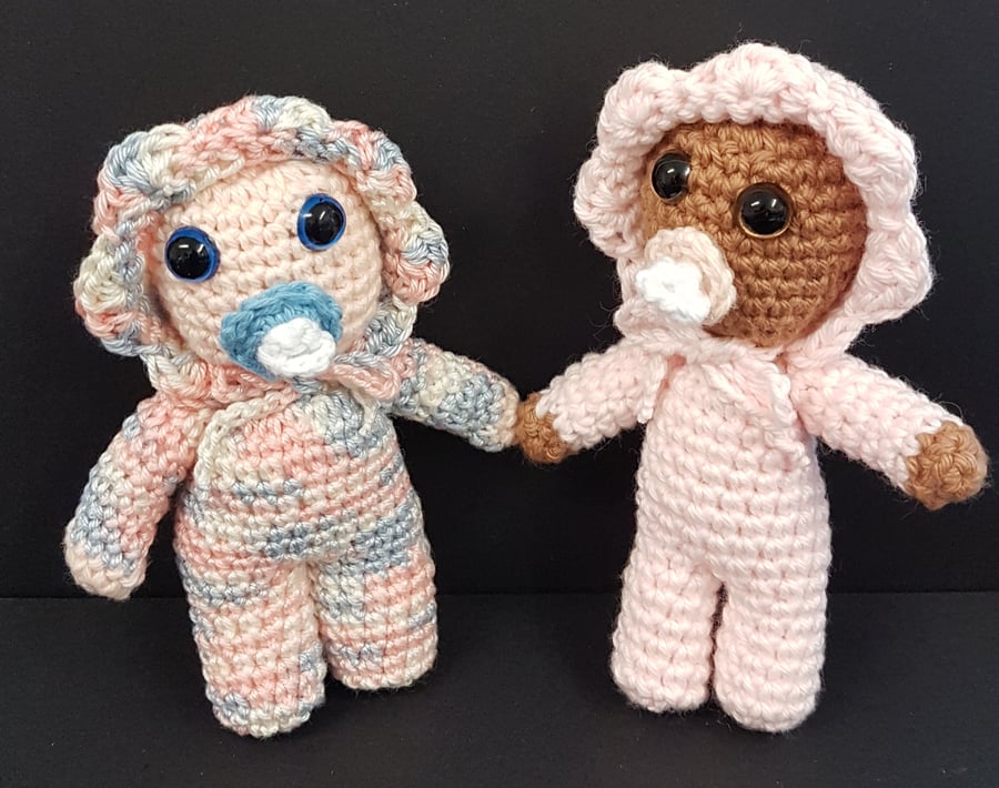 Crochet baby doll keyring or bag charm