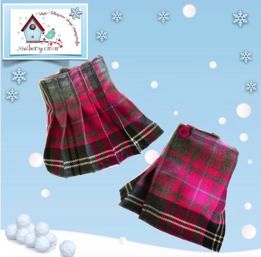 Reserved for Sue - Cerise and Grey Tartan Kilt