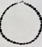 Black Agate & Black Hematite Gemstone Statement Beaded Gothic Necklace - Image 7