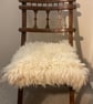 Vintage Folding Campaign Chair Fluffy Mongolian Faux Fur Teddy or Dolls Chair - Image 2