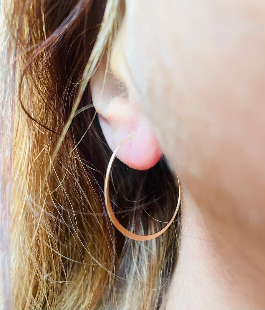 14k Gold Filled Flat 25mm Hoop Earrings 