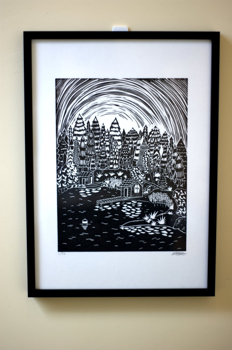 Archipelago 1 Scandinavian Swedish Island Lino Print 