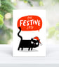 Black cat Festive Christmas card - Image 1