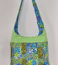 Big patchwork tote bag,blue and green flowers  - Image 9