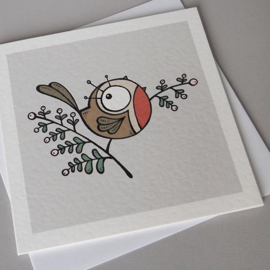 fat robin christmas card