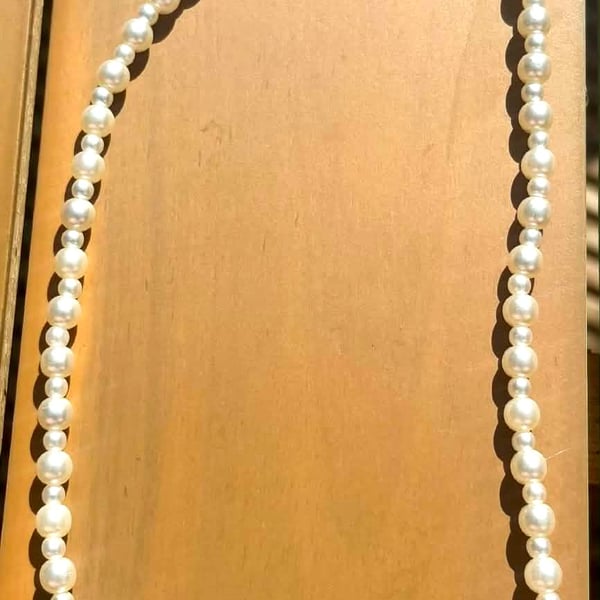Handmade Pearl-Coloured Beaded Necklace