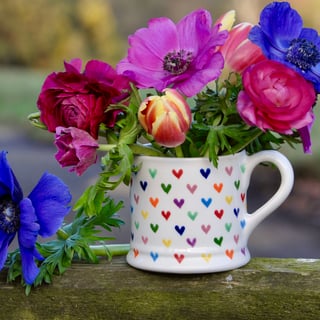 Love Hearts Country Mug - Hand Painted