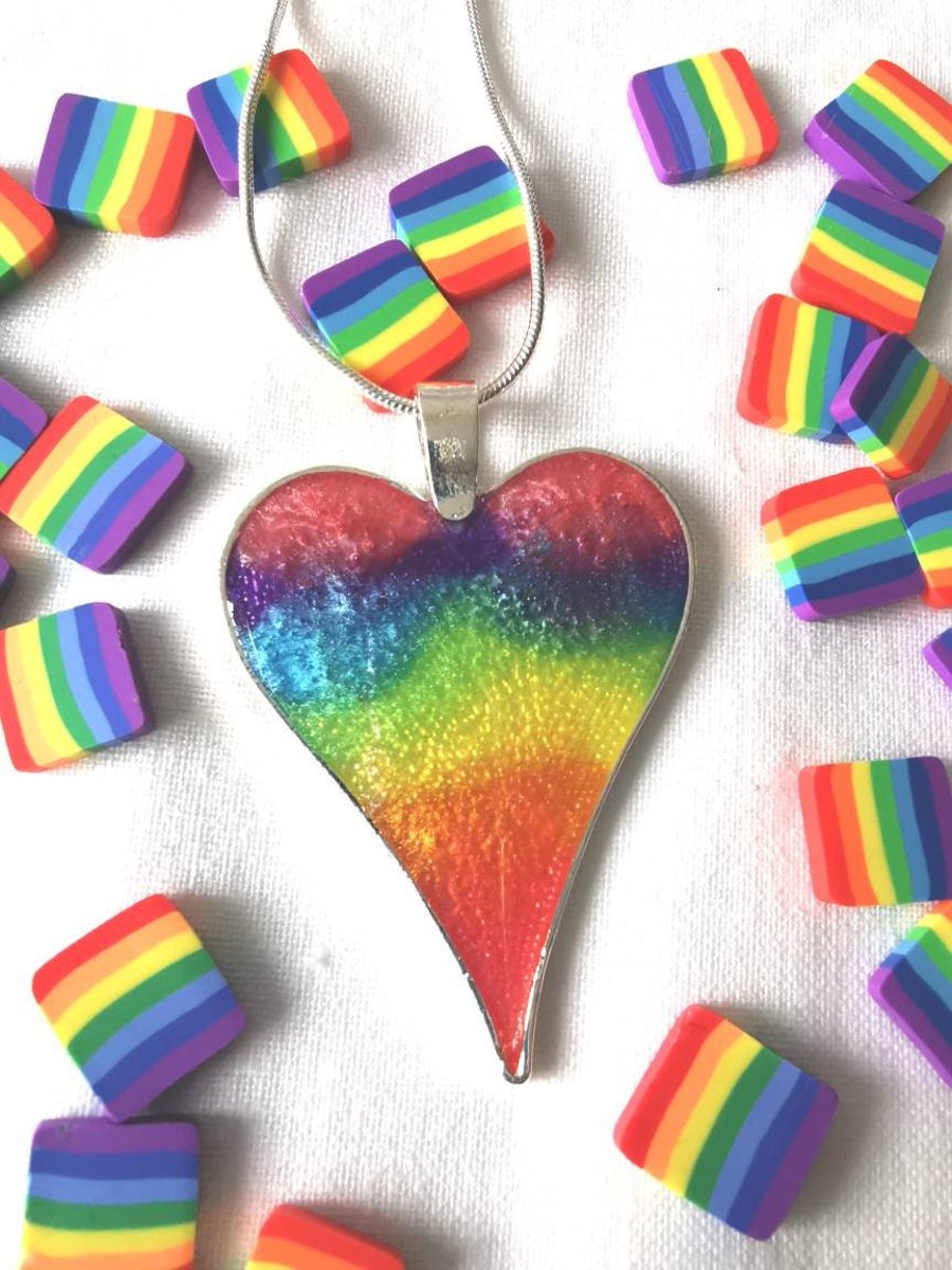 Rainbow Resin Pendant