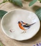 Chaffinch Handmade Ceramic Dish, Garden Bird Dish