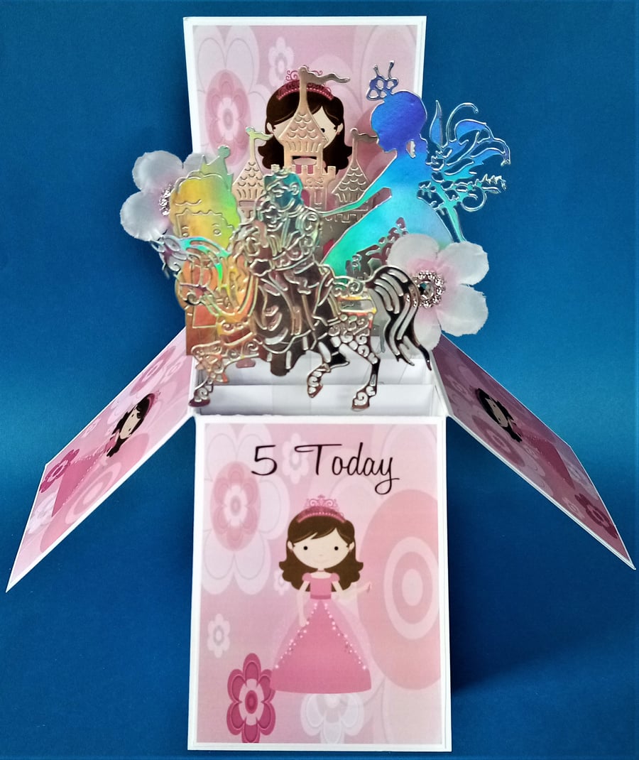 Girls 5th Princess Birthday Card