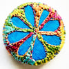 Buttons 1 inch button Hand Dyed Silks and Cottons Free Machine Embroidery Button