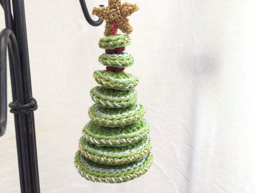 A Crochet Christmas Tree Hanging Decoration