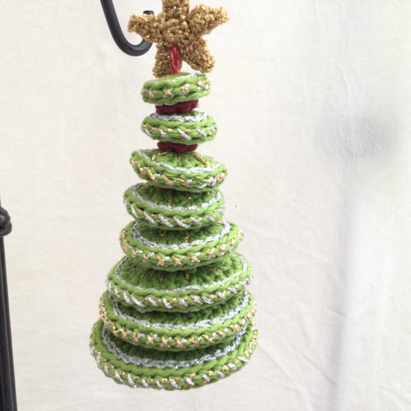 A Crochet Christmas Tree Hanging Decoration