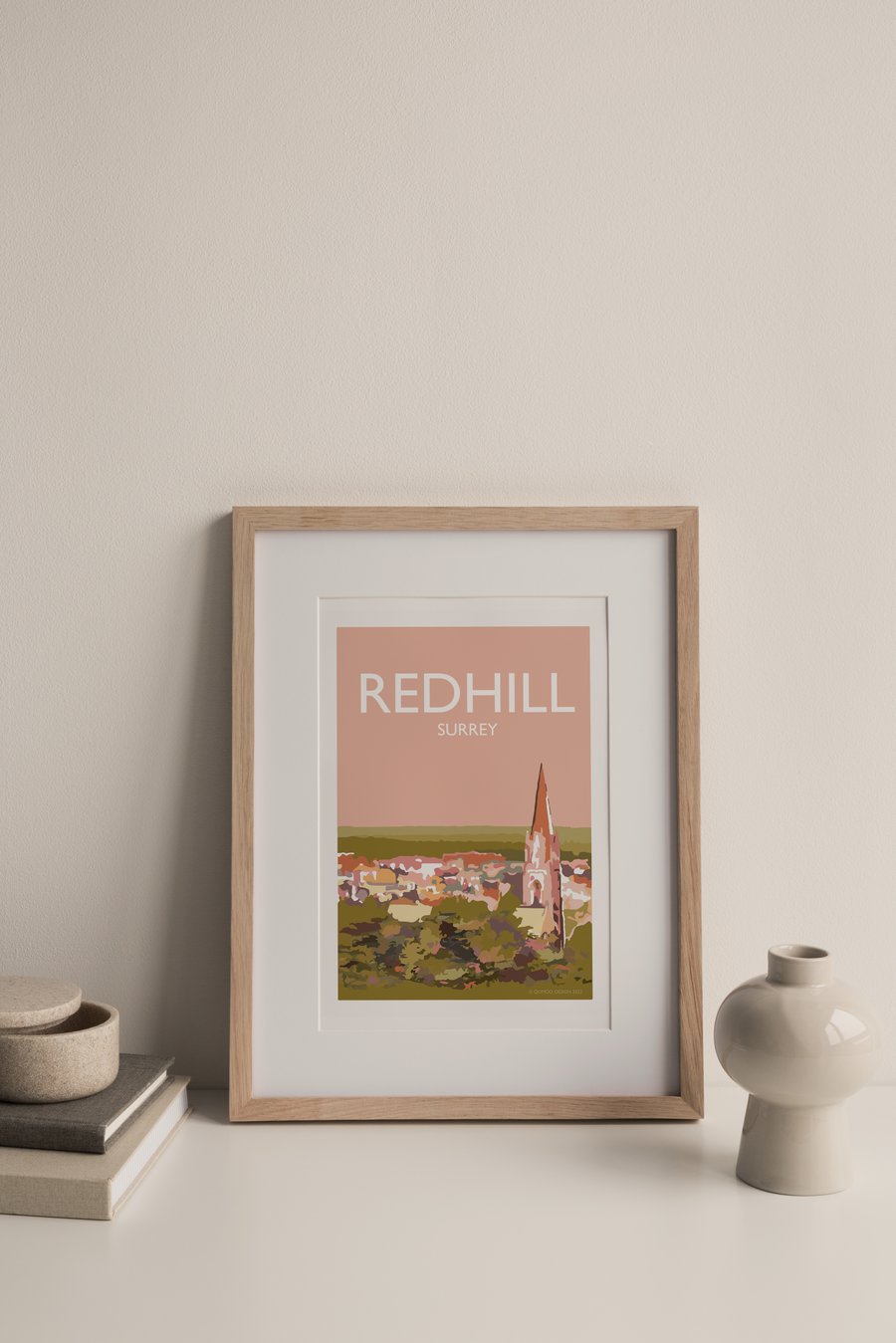 Redhill, Surrey Giclee Travel Print (unframed)