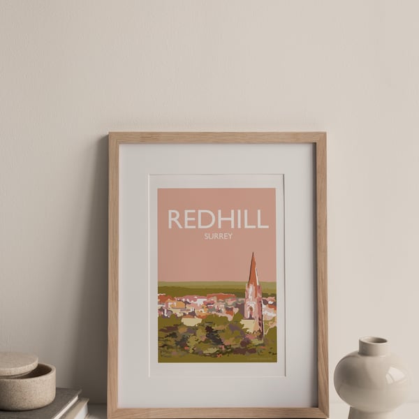 Redhill, Surrey Giclee Travel Print (unframed)