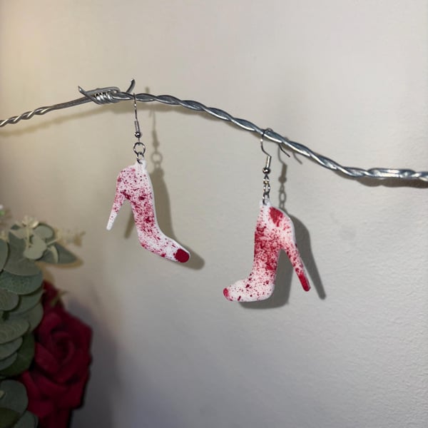 Handmade Bloody Heel Earrings: Wrestling Jewellery AEW The Hollywood Ending