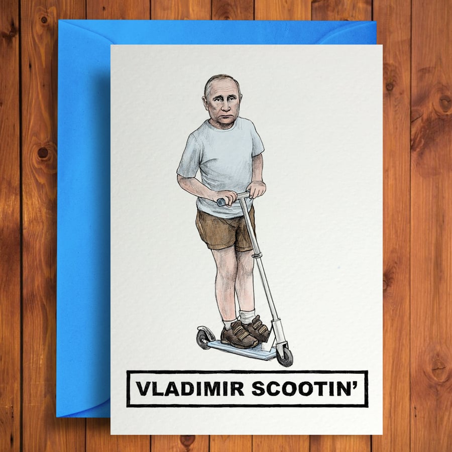 Vladimir Scooting - Funny Birthday Card