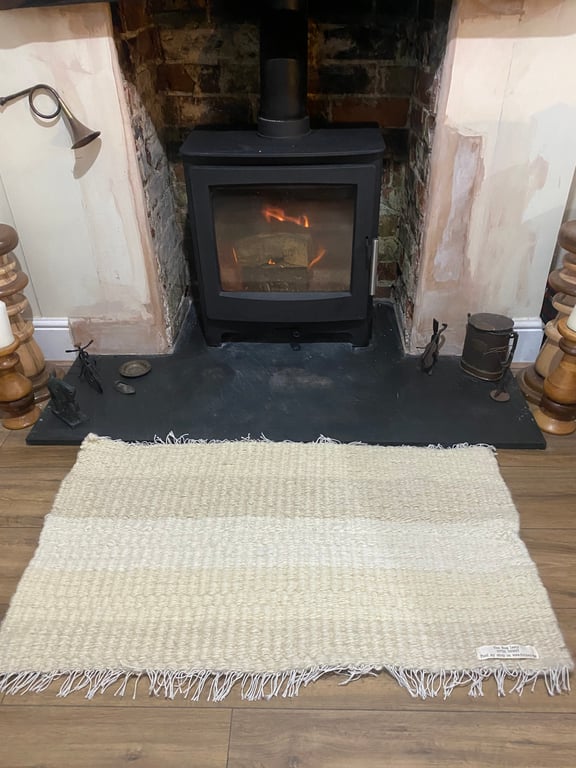 100% British Cream Wool Rug