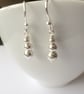 Sterling Silver Ball Bead Dangle Earrings Long Drop Ball Earrings - Image 5