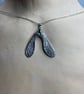 Sycamore seed pendant, real seed, pure silver electroform, 821