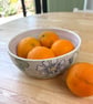 Handmade Ceramic Stoneware Bowl: Serving Bowl. Hand carved floral design. - Image 2