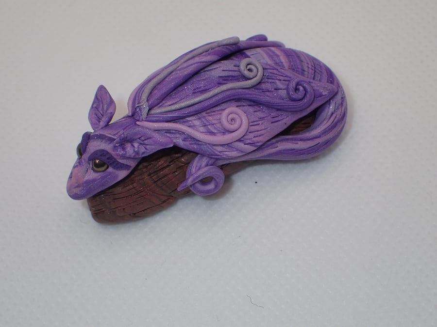Purple polymer clay dragon
