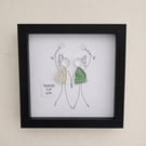 Best Friends Sea Glass Gift - Besties For Life Shadow Box - Handmade Friendship 