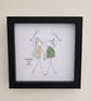Best Friends Sea Glass Gift - Besties For Life Shadow Box - Handmade Friendship 