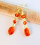 Carnelian Earrings With Yellow Swarovski Crystals - Handmade In Devon - Image 8