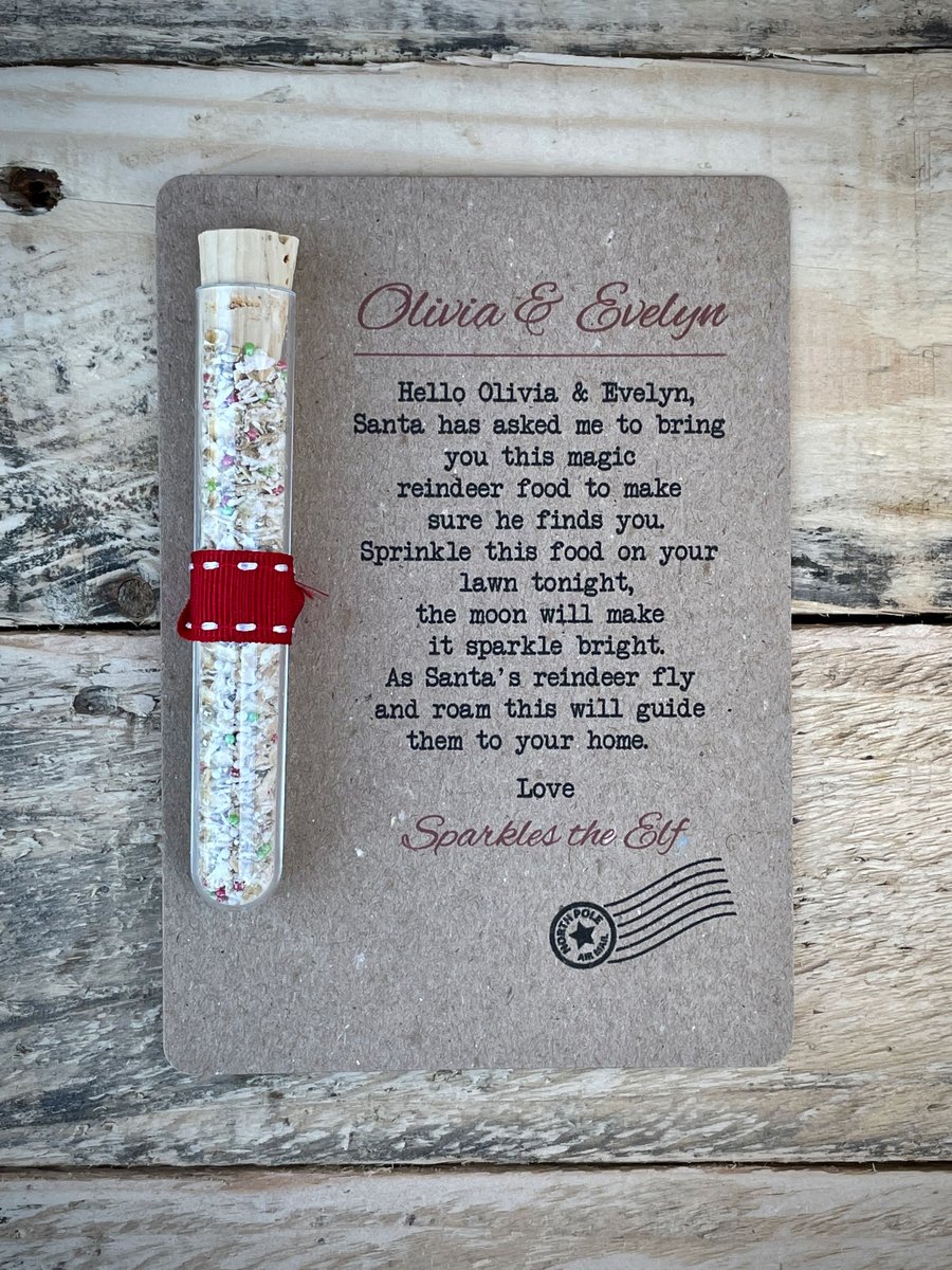 Personalised Reindeer Food & Postcard From Elf
